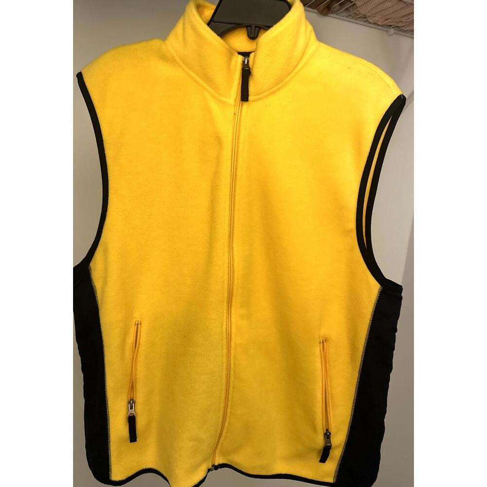 Vintage GAP Yellow Fleece Vest – Size L – Made in Korea – 90s Outdoor Zip-Up